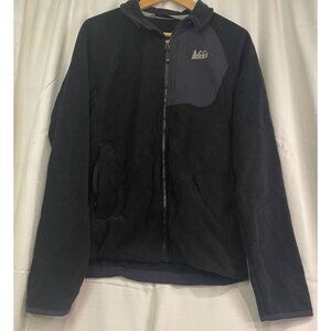 JA7057- REI Full‑Zip Fleece Jacket Black Men’s Medium Outdoor Layer
